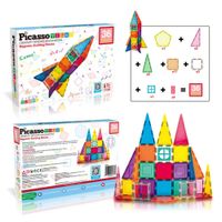 Juego de Bloques de Construcción Magnéticos Picasso Tiles Modelo Cohete de 36 piezas
