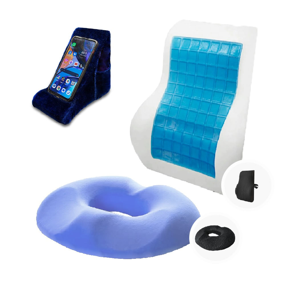 Cojín Lumbar y Cojín Dona Gel Tech  Regalo Porta Celular Teraflex