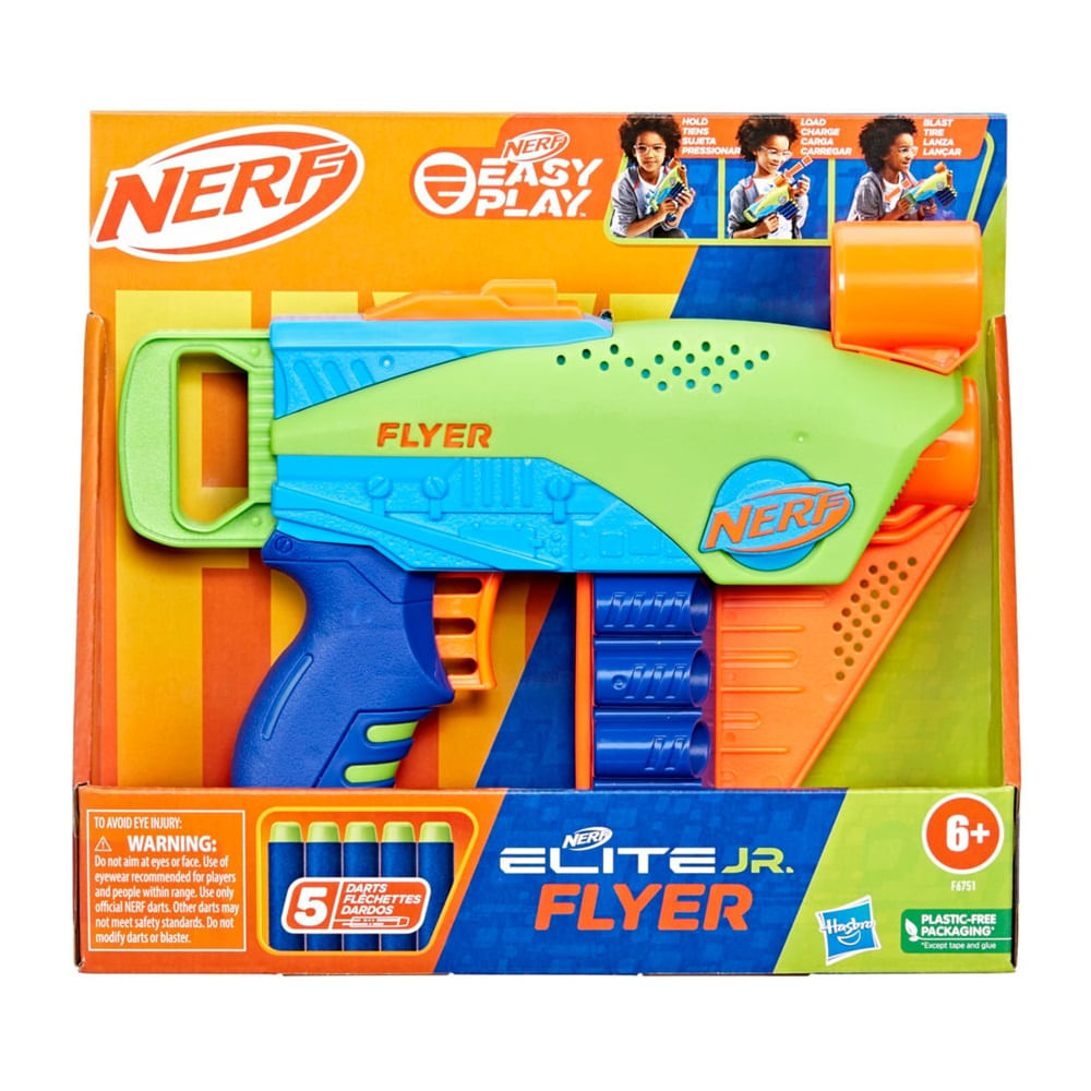 Lanzador Nerf Elite Junior Flyer + 5 Dardos Elite