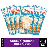 Snack Cremoso Gato Churu Atún y Mariscos 6 sobres x 4 tubos