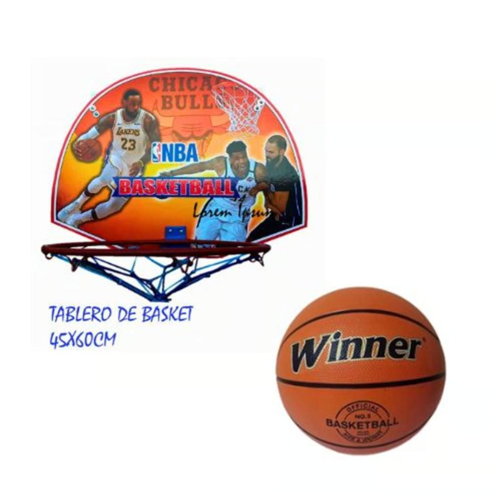TABLERO DE BASQUET CON BALON