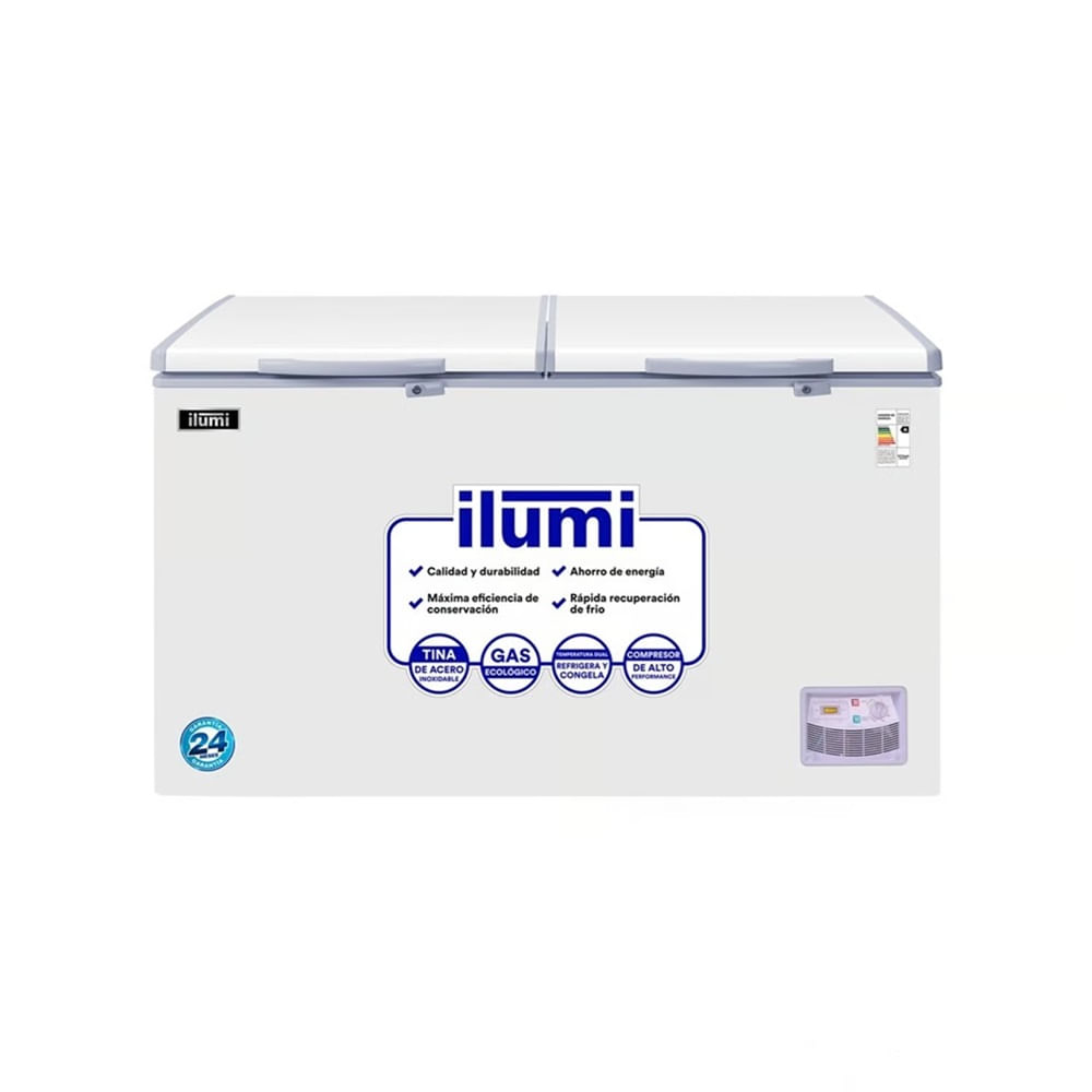 Congeladora 2 Tapas ILUMI TFI-4402WH 440 Lts Blanco