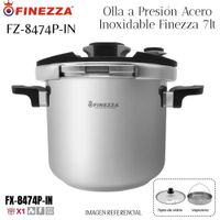 OLLA A PRESIÓN ACERO INOXIDABLE FINEZZA DE 7LT. FZ-847AP-IN