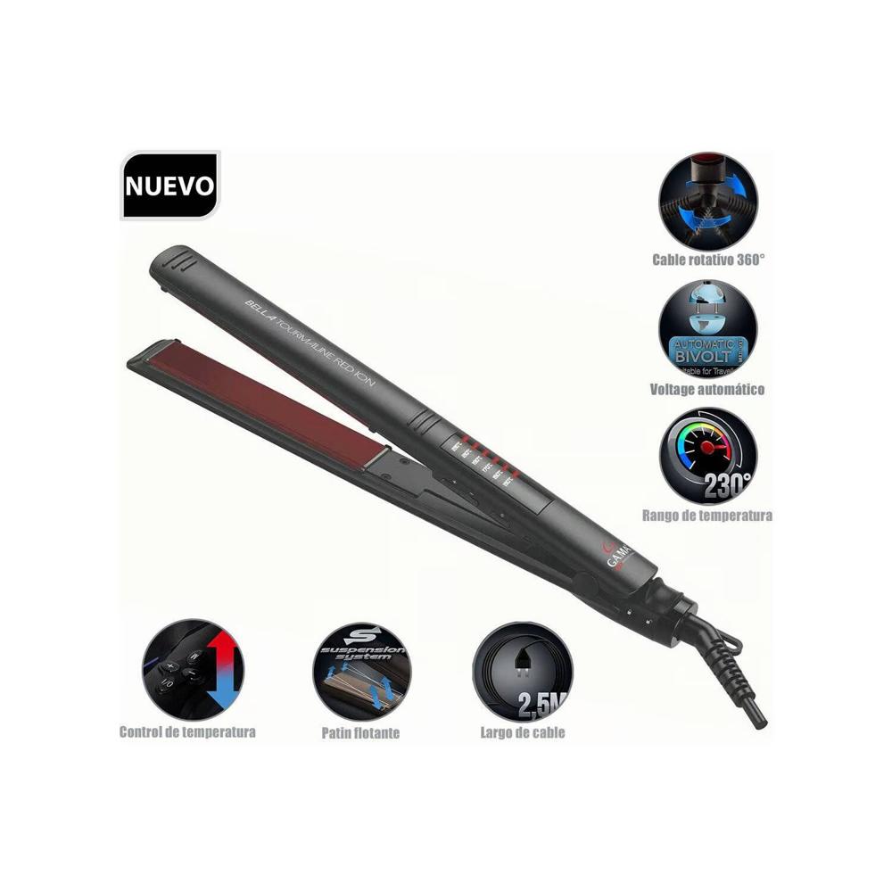 Plancha Alisador de Cabello LED Gama Elegance BELLA TOURMALINE