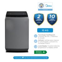 Lavadora Automática Carga Superior MIDEA MA200W100GPE 10 Kg Gris