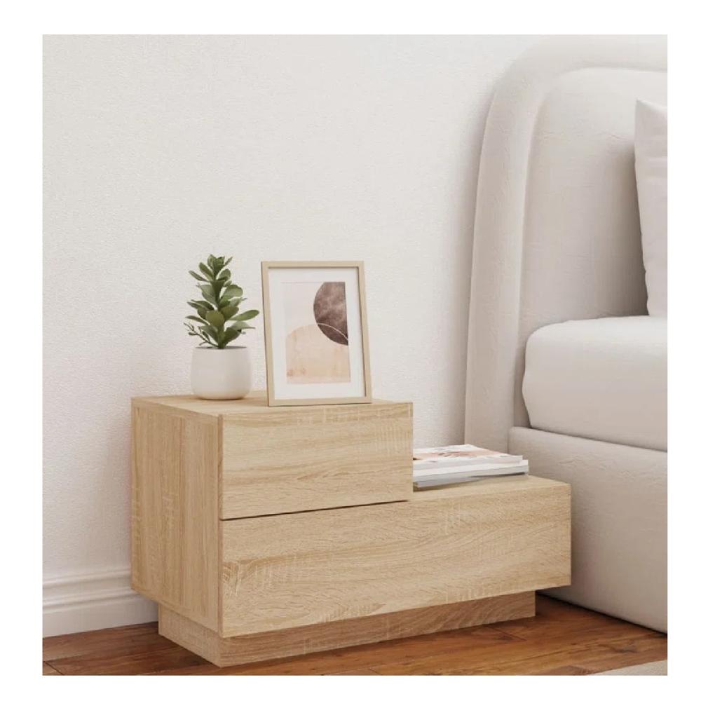 Velador Multiusos Mirtha color Duna 2 cajones TU MESITA