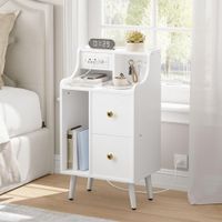 Velador Moderno Robert color Blanco 2 cajones TU MESITA