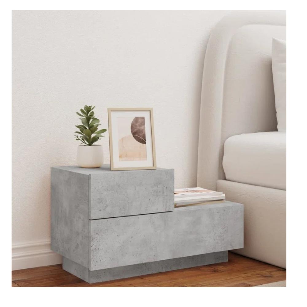 Velador Multiusos Mirtha color Gris 2 cajones TU MESITA