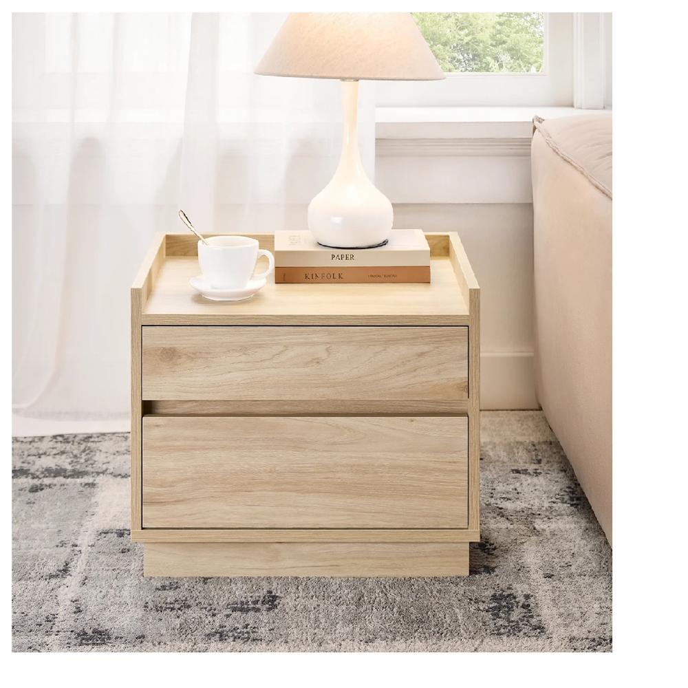 Mesa de Noche Velador Arturo color Duna 2 cajones TU MESITA