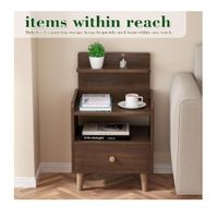 Mesa de Noche Multiusos Yida color Marrón 1 cajón mas Repisas TU MESITA