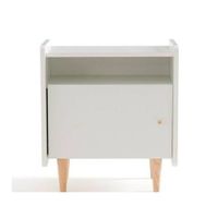 Velador Clásico Alison color Blanco 1 puerta TU MESITA