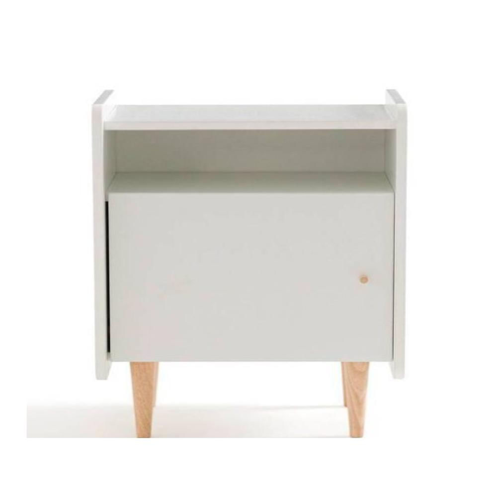 Velador Clásico Alison color Blanco 1 puerta TU MESITA