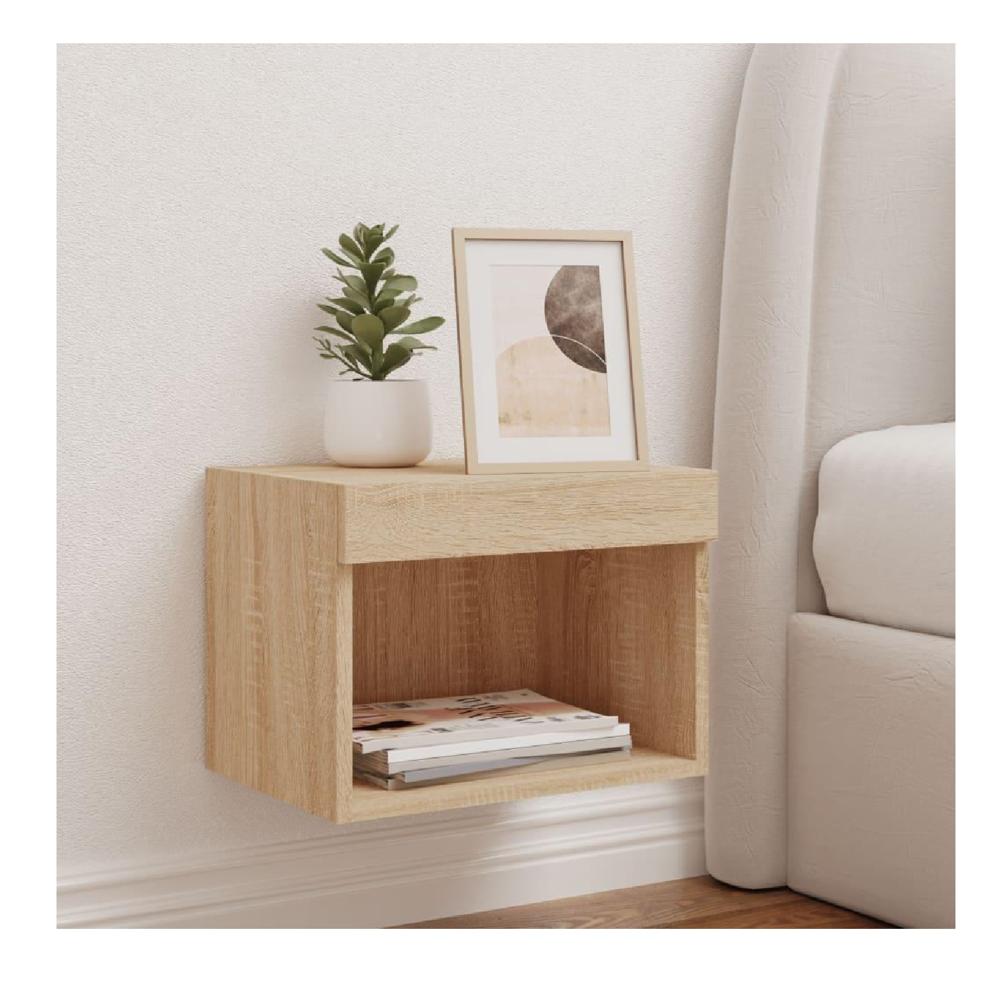 Velador Clásico Flotante Maggy  Luz LED Color Duna 1 cajón TU MESITA