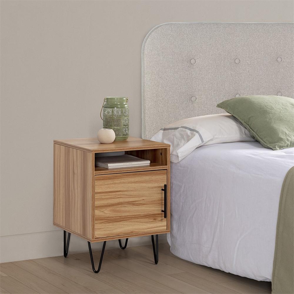 Velador Mesa de Noche Mitre color Marrón 1 puerta TU MESITA