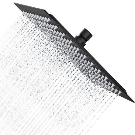 Cabezal Ducha Española Cuadrada Negro Mate 25x25cm con Brazo de 40cm Cabezal Ducha Española Cuadrada Negro Mate 25x25cm con Brazo de 40cm