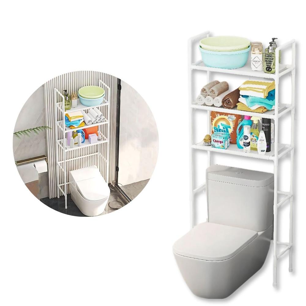 Estante Organizador Multiusos para Lavadora Baño de 3 Niveles 155x47x25cm Blanco Estante Organizador Multiusos para Lavadora Baño de 3 Niveles 155x47x25cm Blanco