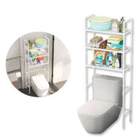 Estante Organizador Multiusos para Lavadora Baño de 3 Niveles 155x47x25cm Blanco