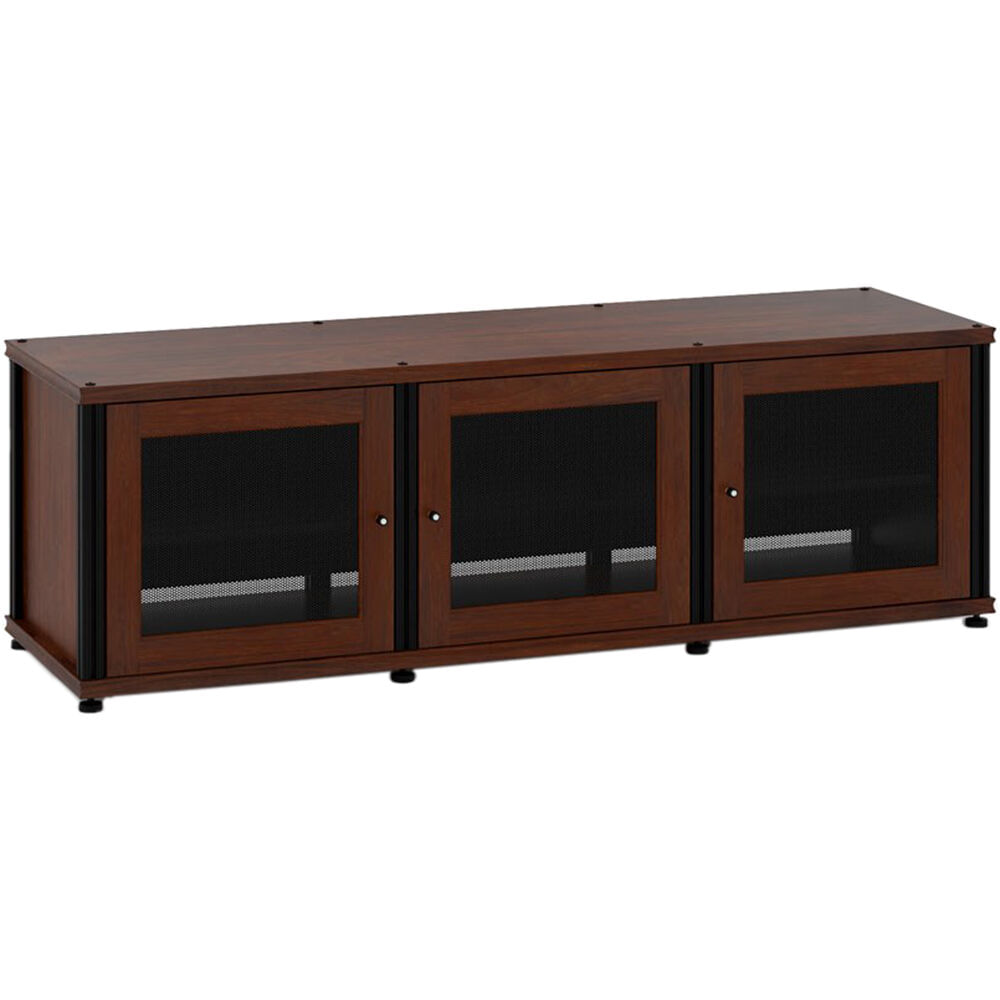 Gabinete AV Salamander Designs Synergy 237 de Tres Puertas (Nuez Oscura con Postes Negros) - Diseño