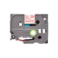 CINTA BROTHER TZE-252 1"" (24MM) ROJO SOBRE BLANCO  P/N: TZE252