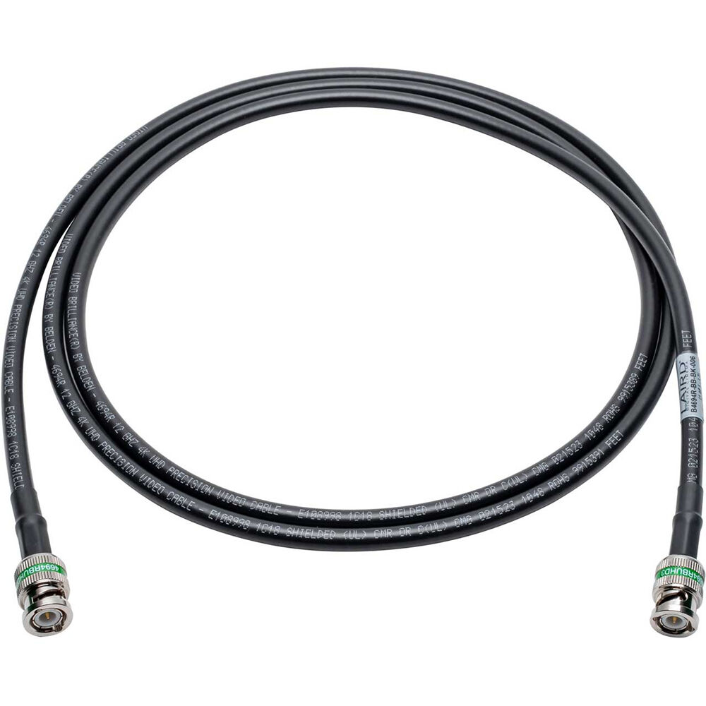 Laird Digital Cinema 12G-SDI/4K UHD Cable Belden 4694R con Conectores BNC 4694RBUHD3 (Negro, 175') -