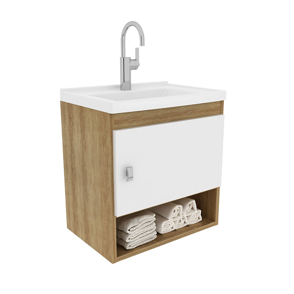 Mueble de baño con lavamanos 2020 Home Linz - Almendra/Blanco