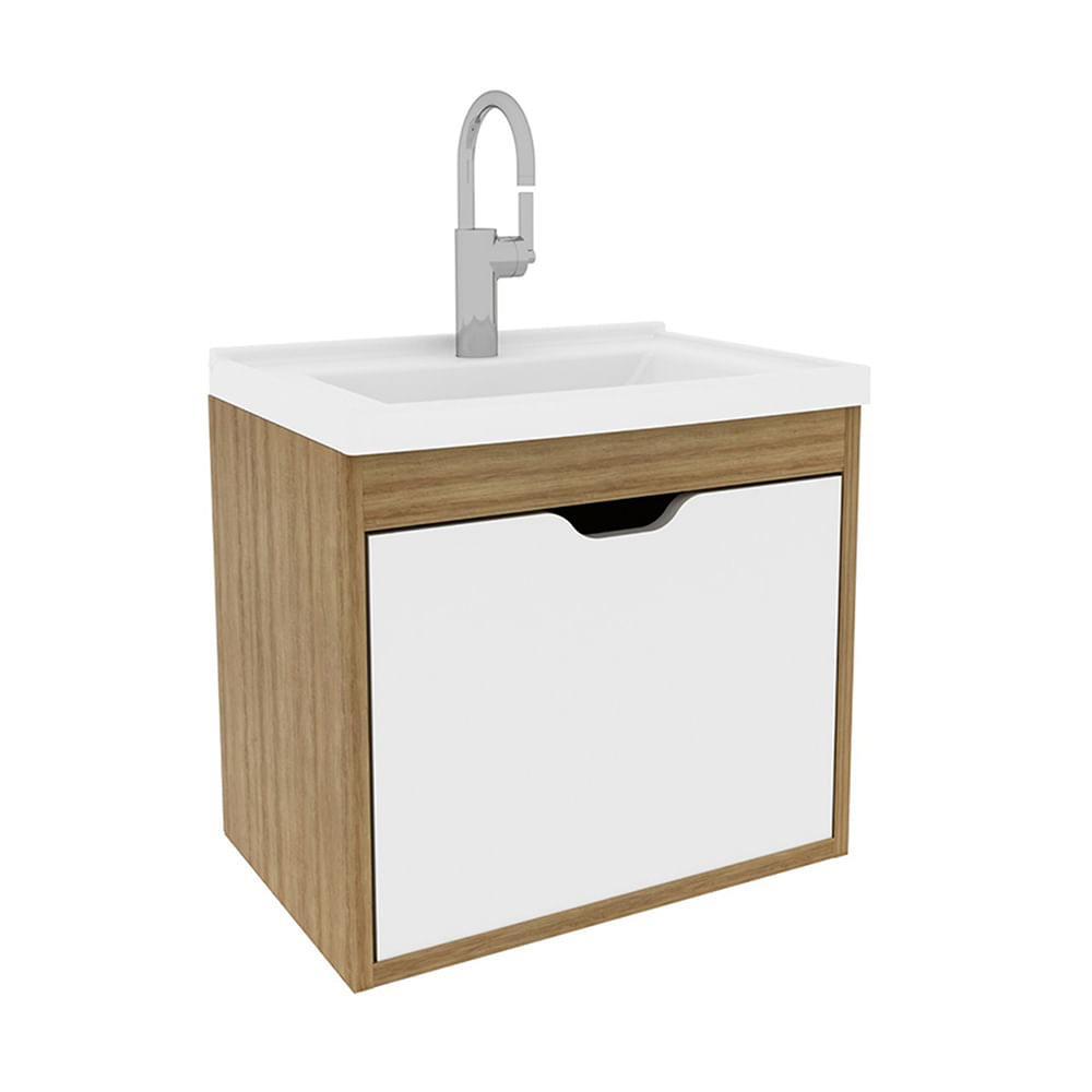Mueble de baño con lavamanos 2020 Home Graz - Almendra/Blanco