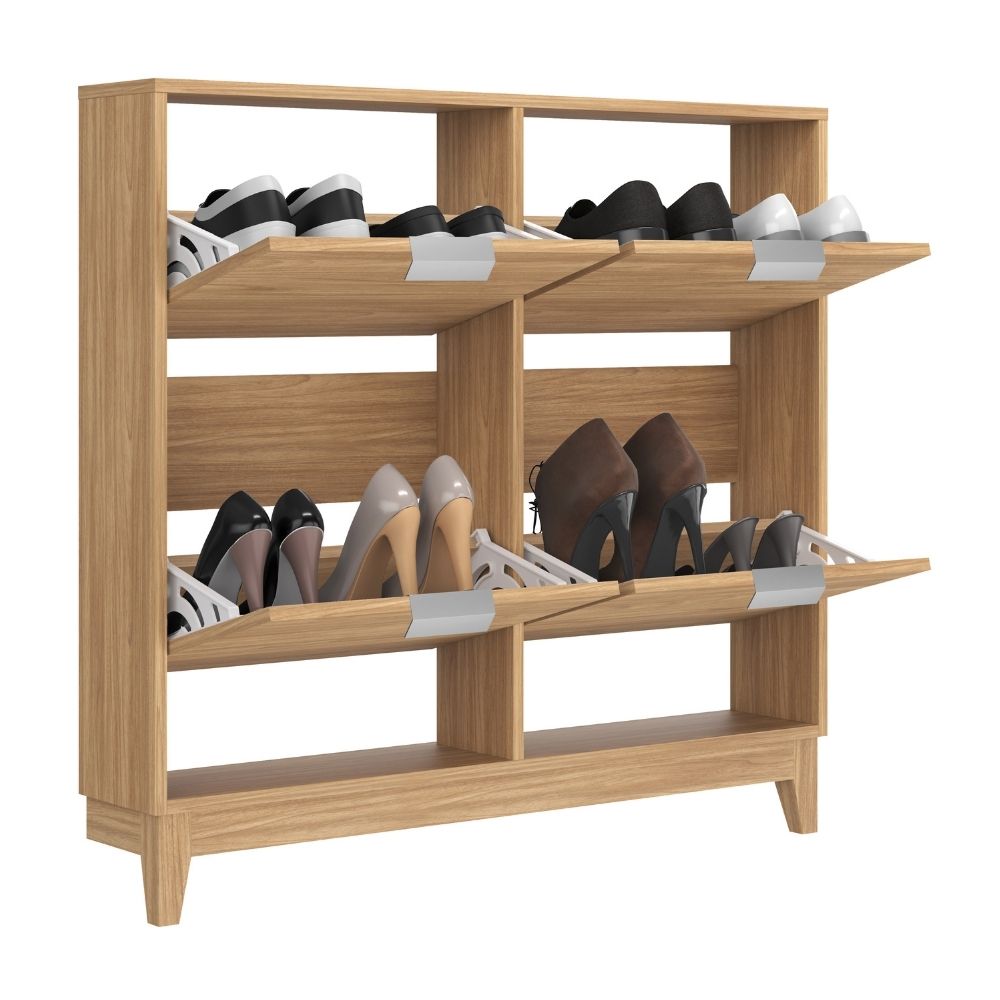 Zapatera 4 Puertas MDP Miel 96x93x17cm