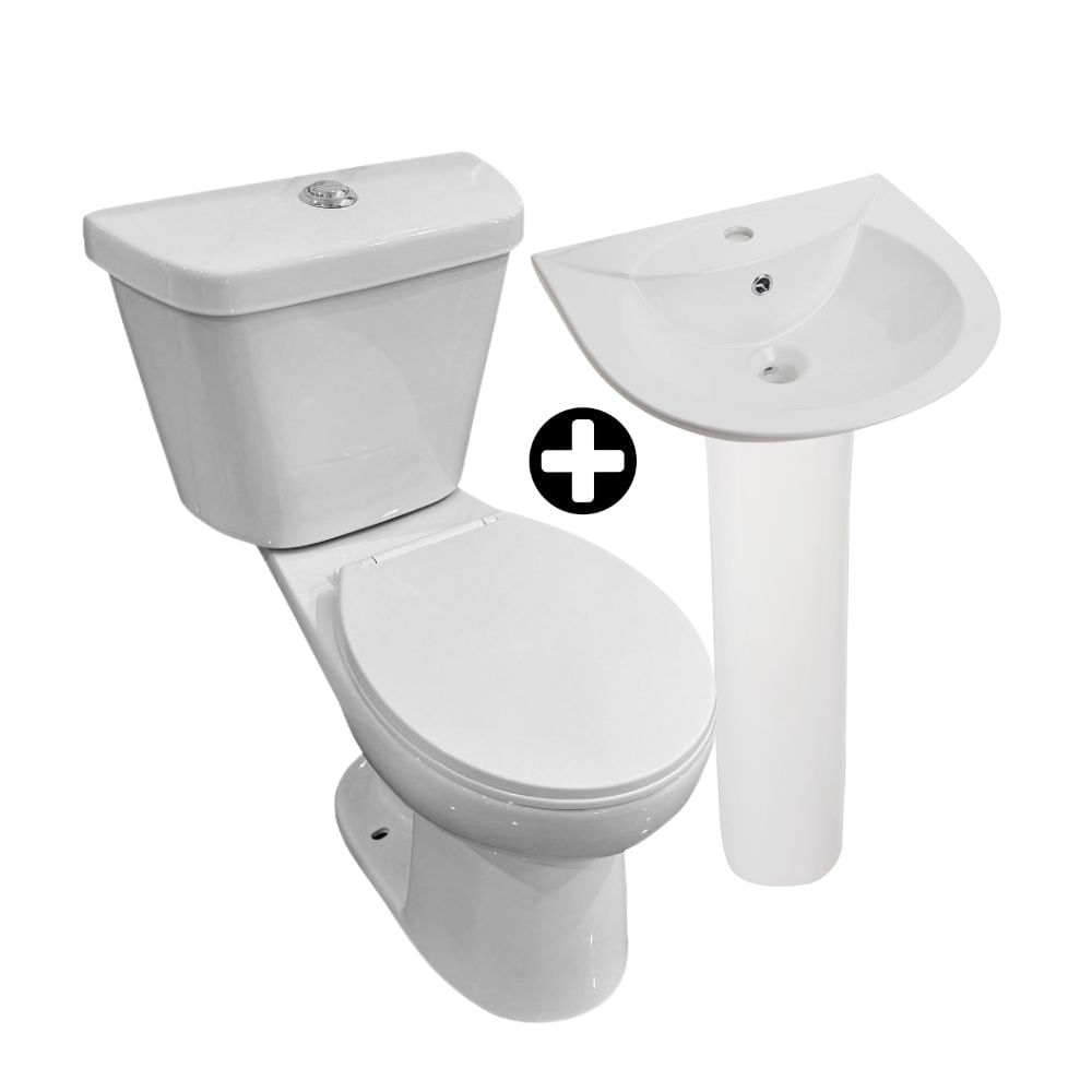 COMBO Taza + Tanque + Asiento Orange Gamma + Lavatorio Orange Índigo + Pedestal Standard Orange Blanco