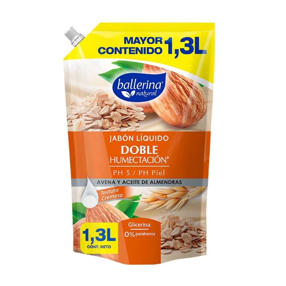 Jabón Liquido Avena y Almendras 1.3 litros Ballerina