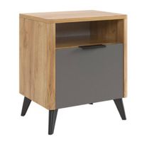 Velador Mesa de Noche Moche color Gris/Duna 1 cajón TU MESITA