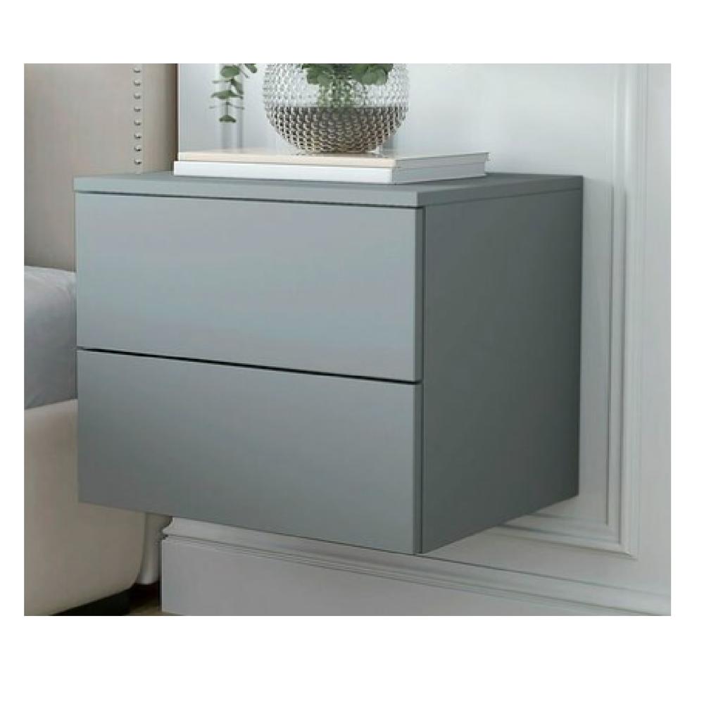 Velador Flotante Margot color Gris Claro 2 cajones TU MESITA