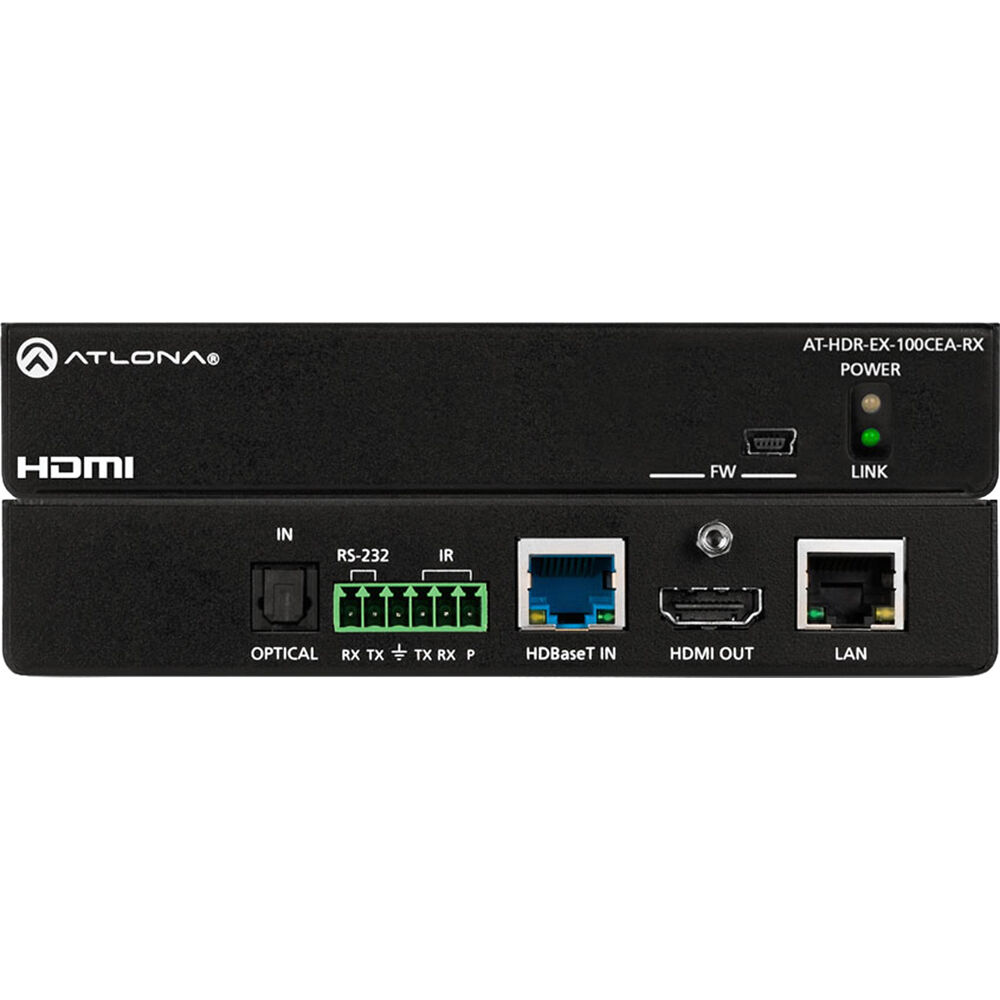 Receptor Atlona 4K HDR HDMI sobre HDBaseT (330') - Extiende DCI 4K60 4:4:4, Soporta HDR10, HLG y Dol