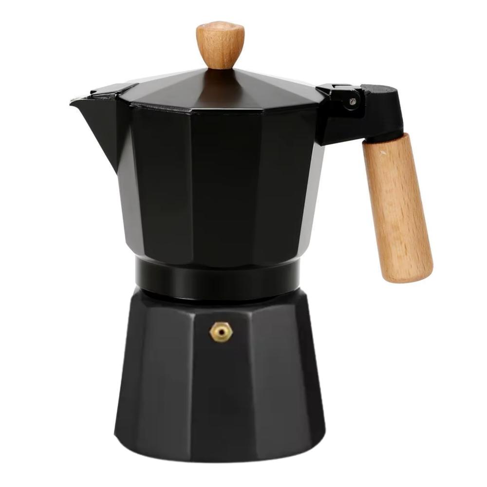 Cafetera Moka Italiana 3 Tazas - 150ml Negro Elegante