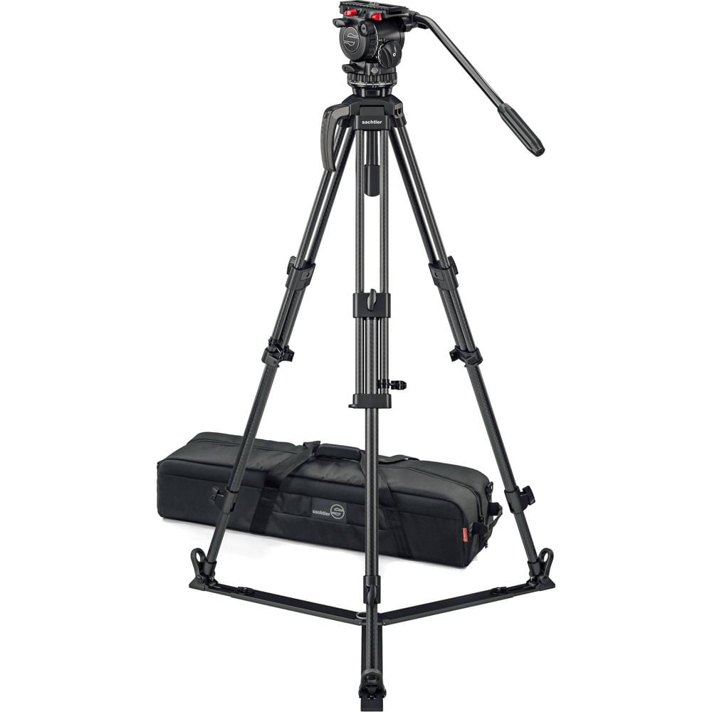 Sistema de Trípode de Fibra de Carbono Sachtler 75/2 Mark II con Cabezal Fluido FSB 8 MK II y Esparc