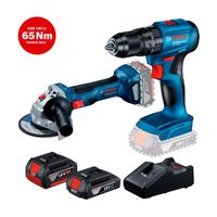 Taladro percutor inalámbrico 1/2"" 18V Bosch GSB185-LI + Amoladora GWS180-LI 18V