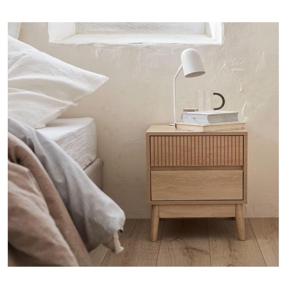 Velador Mesa de Noche Milos color Duna 2 cajones TU MESITA