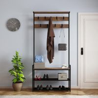 Zapatera Perchero Industrial Elowen Caramelo Coricha Home