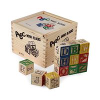 Caja 48 Cubos ABC Didácticos De Madera