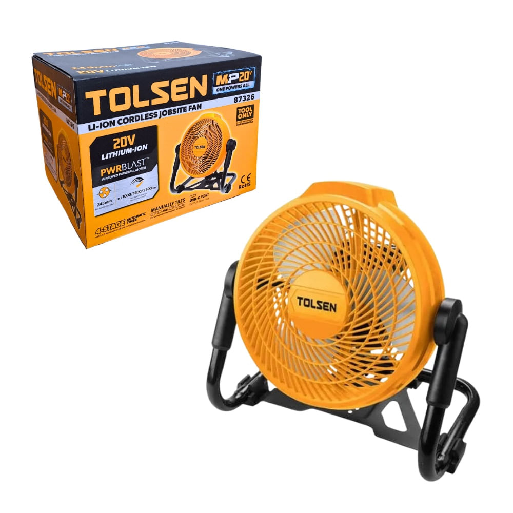 Ventilador de Obra 20v 3 Velocidades Tolsen