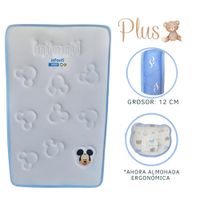 Colchón Plus para Bebé bordes Celeste 12CM