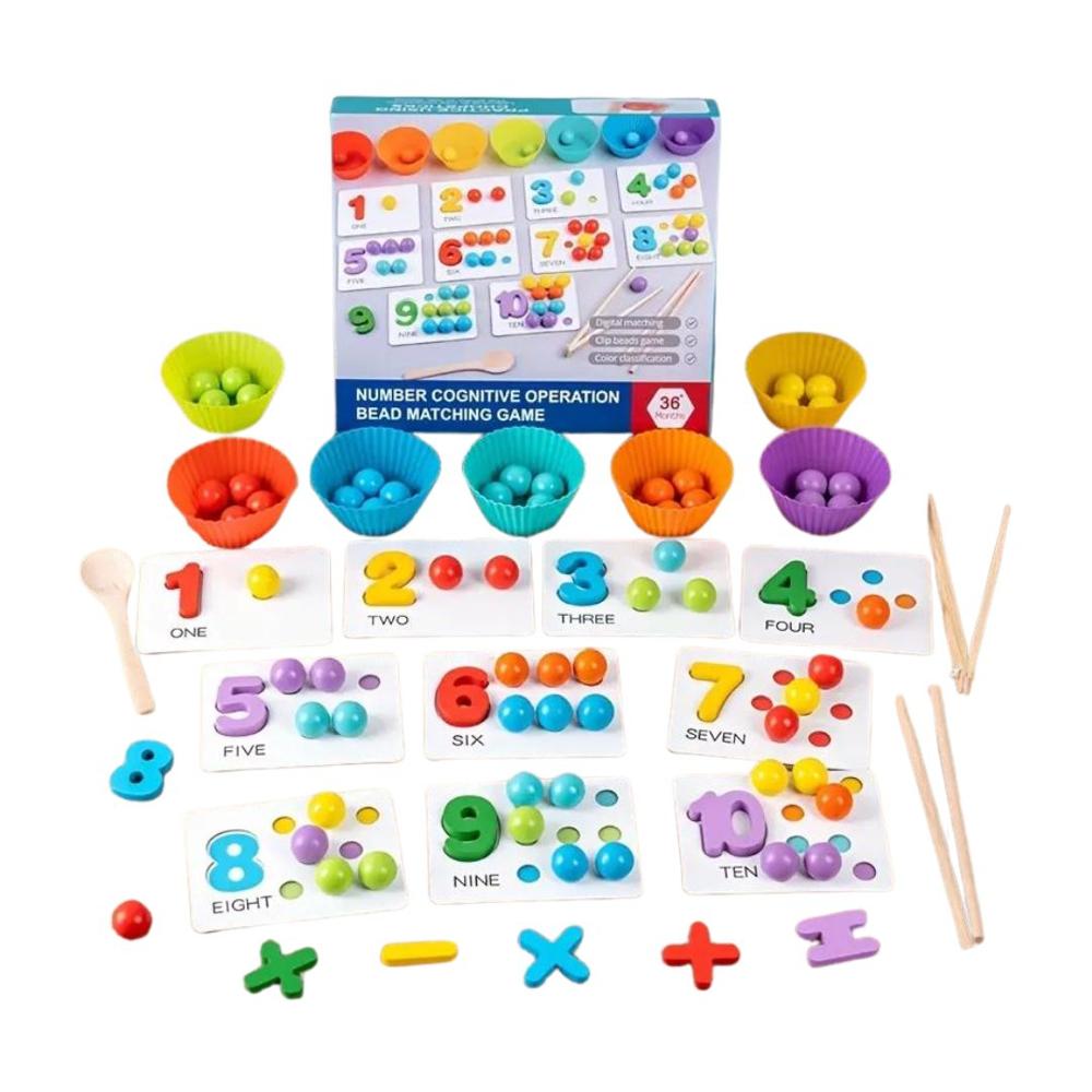 Juego Montessori Cuentas De Madera Para Clasificar Y Contar