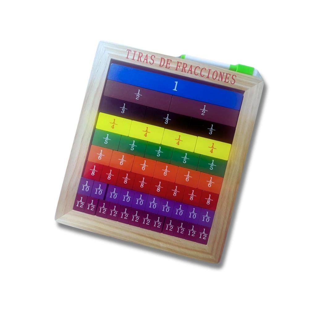 Tablero Didáctico de Fracciones de Madera