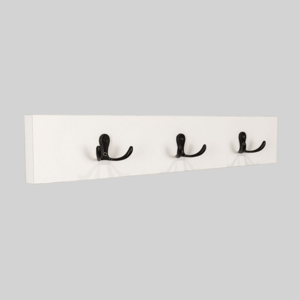 Perchero Tuhome SÓCRATES Melamina Blanco con 3 Ganchos Dobles