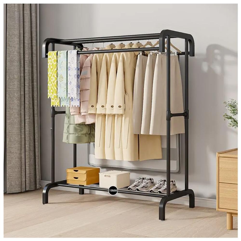 Colgador Organizador de Ropa de 4 barras 157x91x44cm Negro