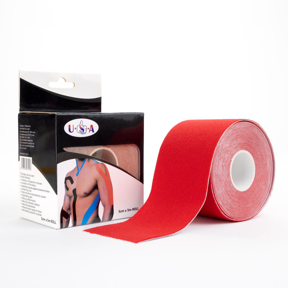 Cinta Venda Kinesiológica Rojo de 5 CM X 5 M
