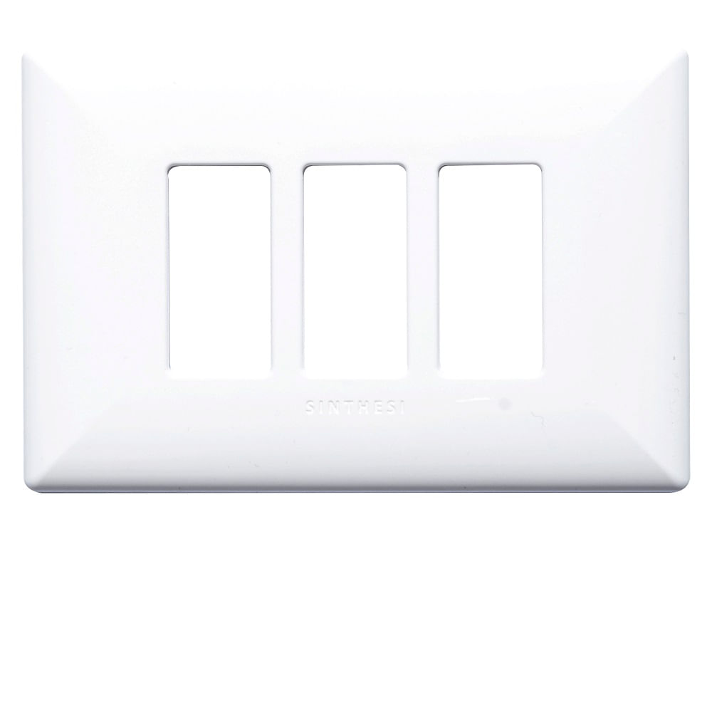 PLACA TRIPLE DE 3 ESPACIOS SINTHESI S17 BLANCO