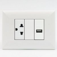 TOMACORRIENTE DOBLE 1 UNIVERSAL Y 1 CRGDR USB TIPO A SINTHESI S17 PLACA BLANCA Y DADO BLANCO