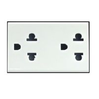 DADO TOMACORRIENTE DUPLEX UNIVERSAL CON TIERRA DE 3 MODULOS SINTHESI S17 BLANCO