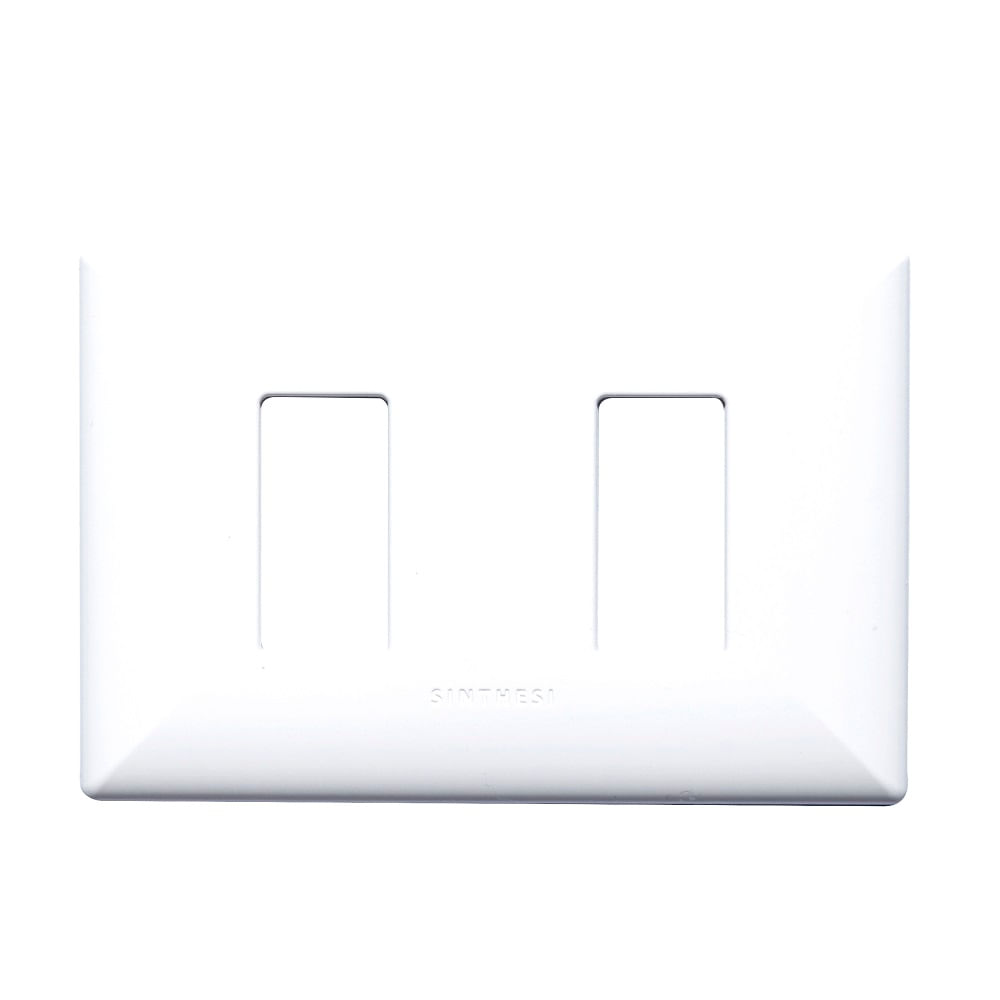 PLACA DOBLE DE 2 ESPACIOS SINTHESI S17 BLANCO