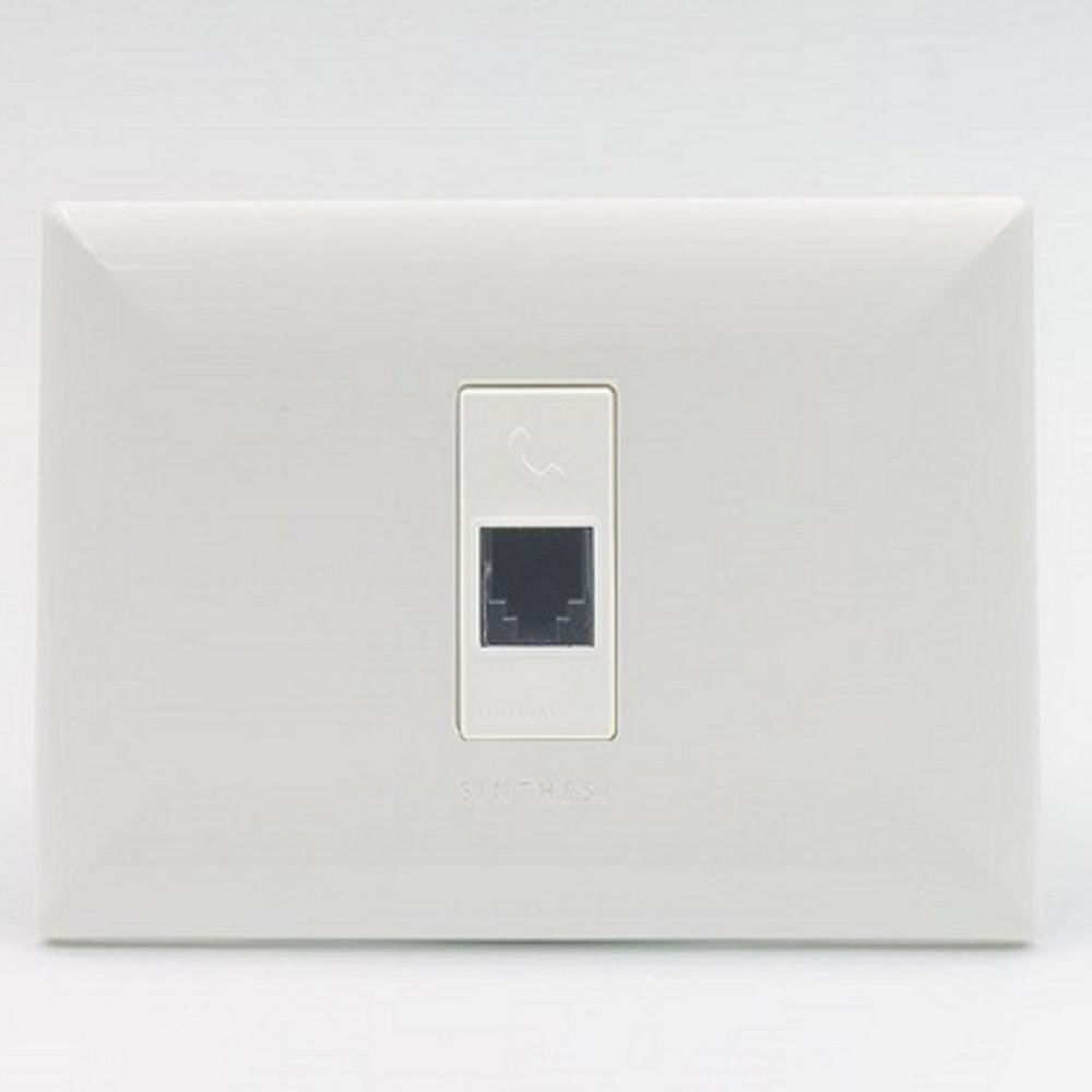 TOMA TELEFONICA RJ11 SINTHESI S17 PLACA BLANCA Y DADO BLANCO